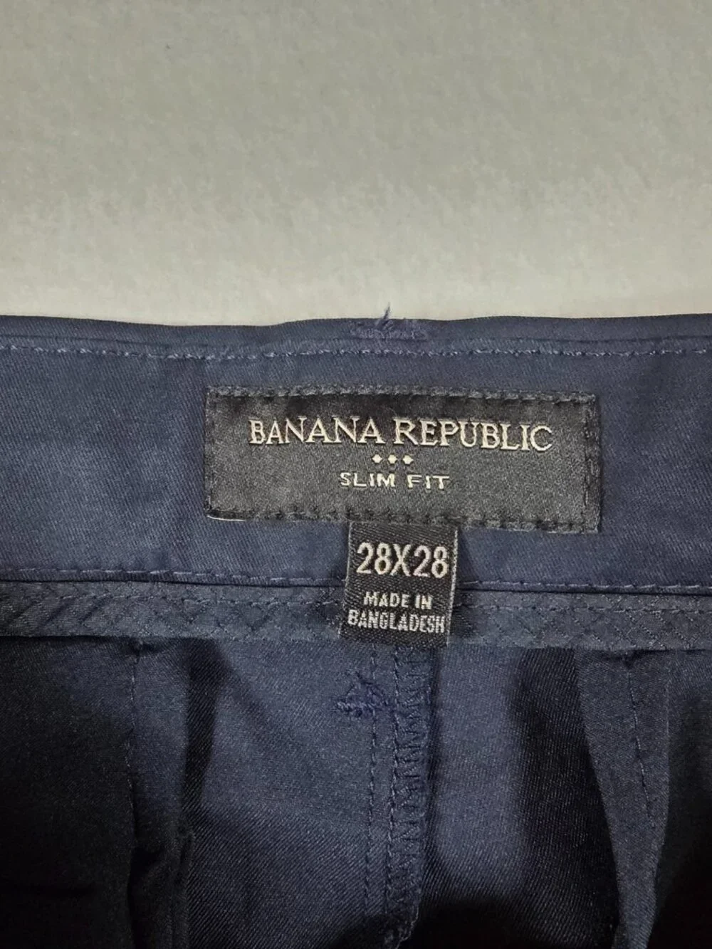 Banana Republic Chino Pants Womens 28x28 Navy Slim Fit Flat Front Slash Pocket